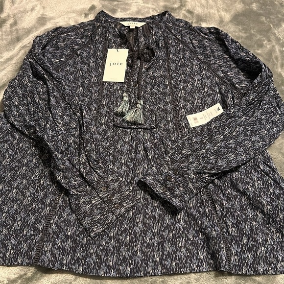NWT Joie Dracha Tie Neck Blouse - Picture 7 of 15